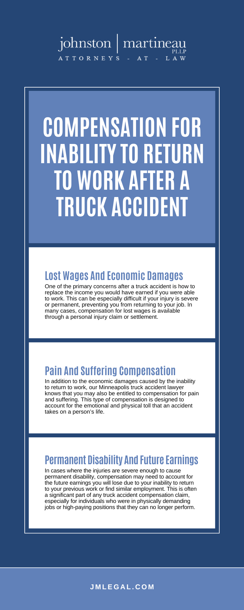 Compensation For Inability To Return To Work After A Truck Accident Infographic